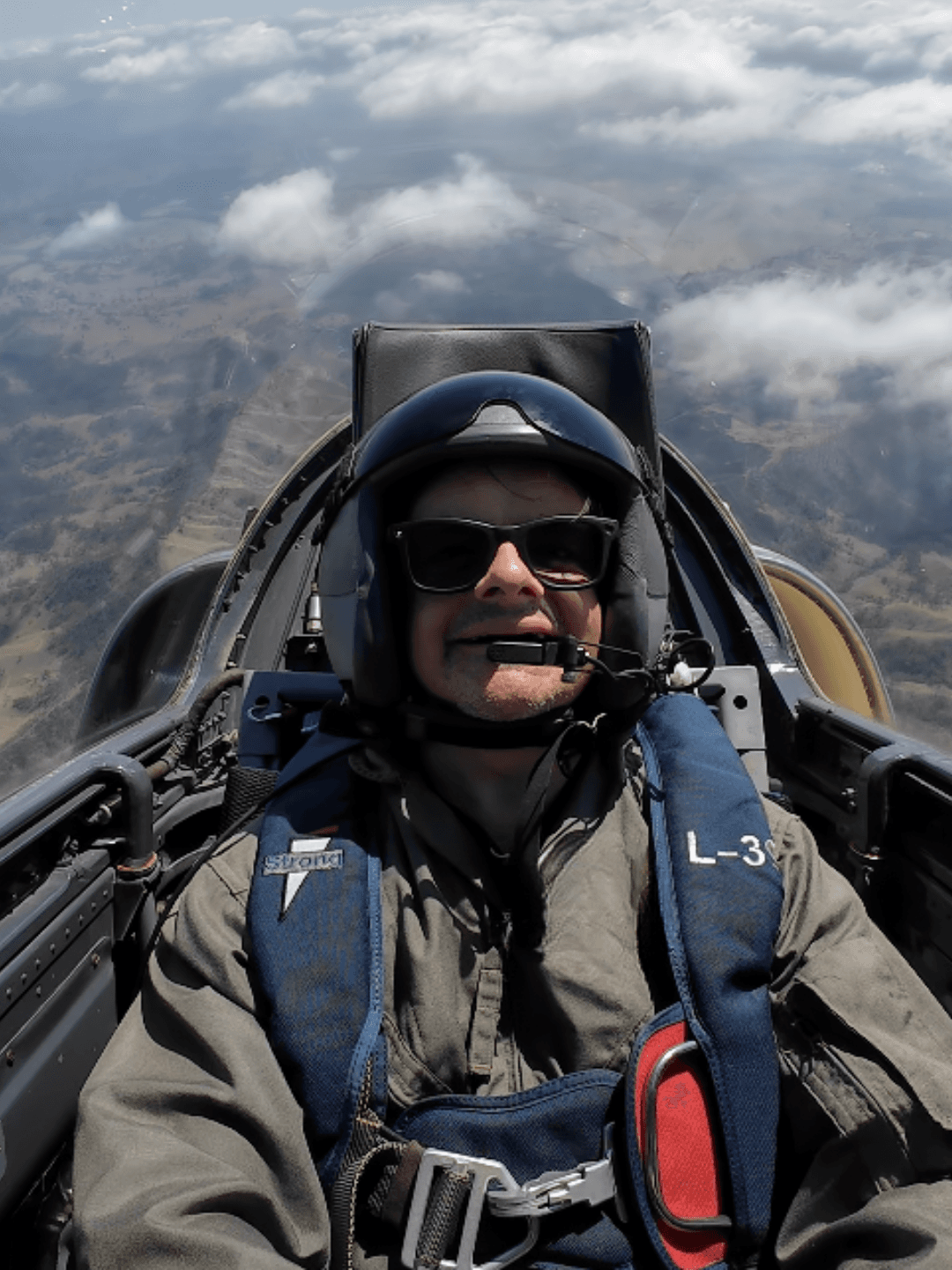 Greg Cassar flying a jet aircraft Greg Cassar flying an L-39 jet aircraft, pursuing his passion for aviation outside of business