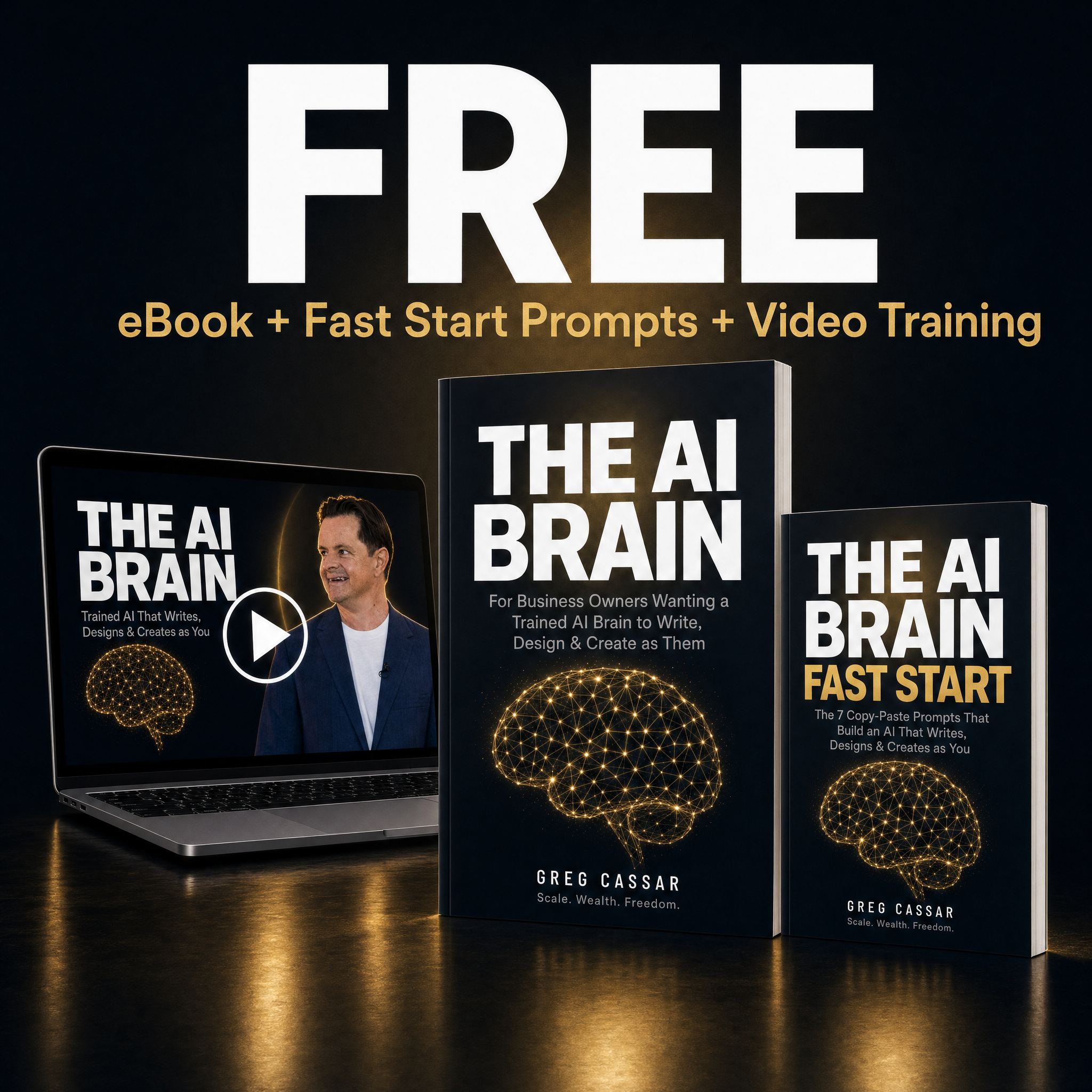 Free: The AI Brain eBook, the Fast Start prompts guide, and the full video training